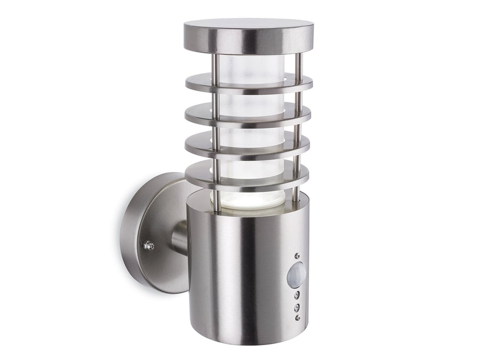 Tamar LED Wall Light with PIR - Stainless Steel