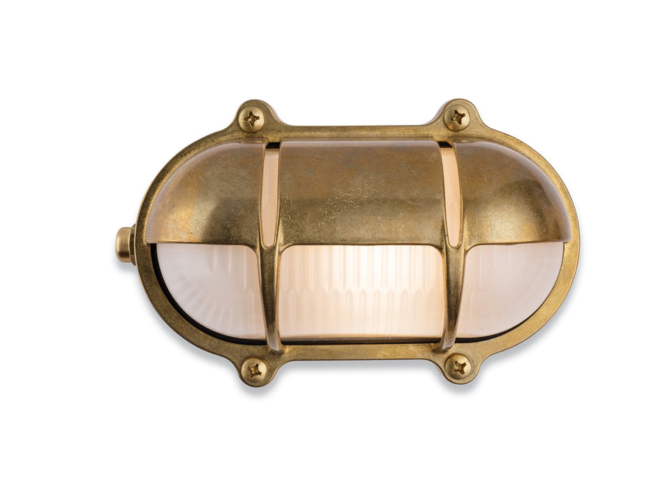 Nautic Bulkhead Light - Brass with Frosted Glass