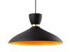 Ellis Pendant Light - Black with Matt Gold Inside