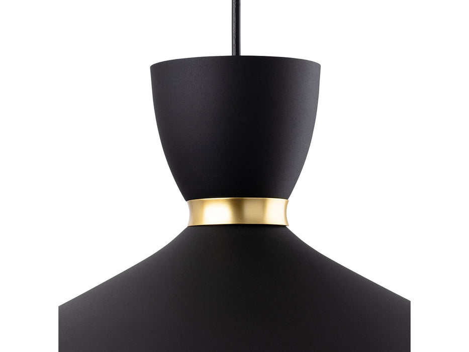 Ellis Pendant Light - Black with Matt Gold Inside