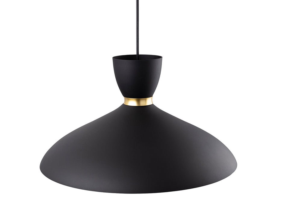 Ellis Pendant Light - Black with Matt Gold Inside