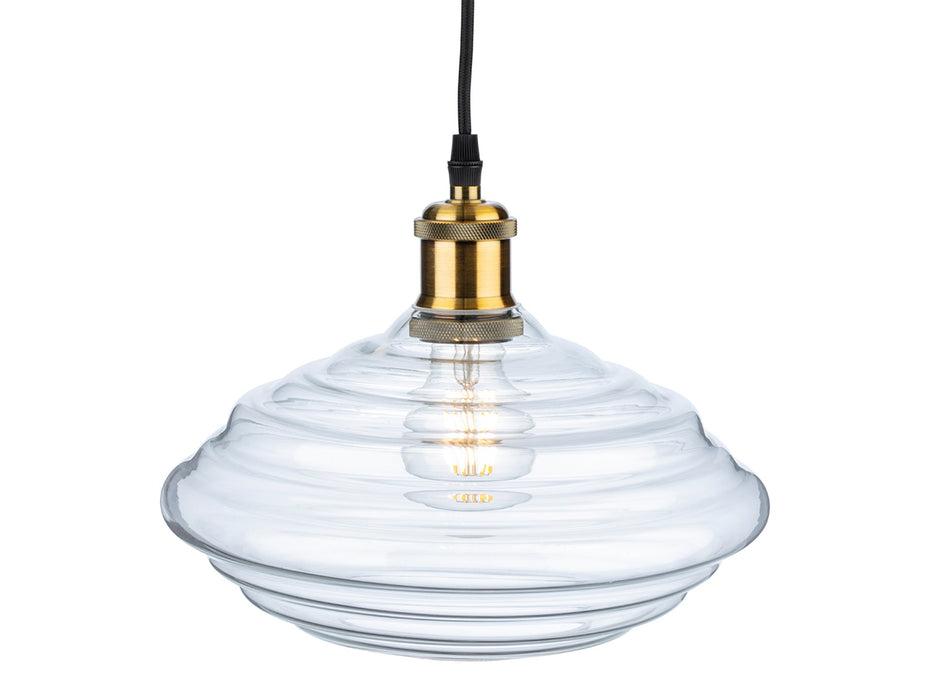 Logan Pendant - Antique Brass with Clear Glass