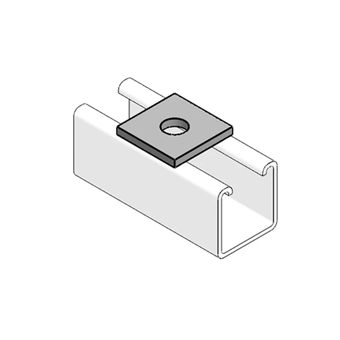  Channel Support Bracket Square Plate M8 Hot Dipped Galvanised [Pack=20]