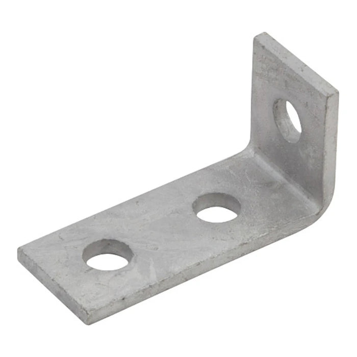 Newlec Channel Support Bracket 90° Internal 1 Hole 2 Hole Hot Dipped Galvanised [Pack=2]