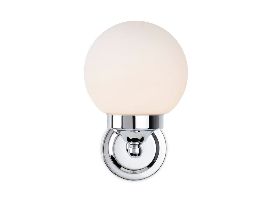 Louis Wall Light - Chrome with Opal White Glass