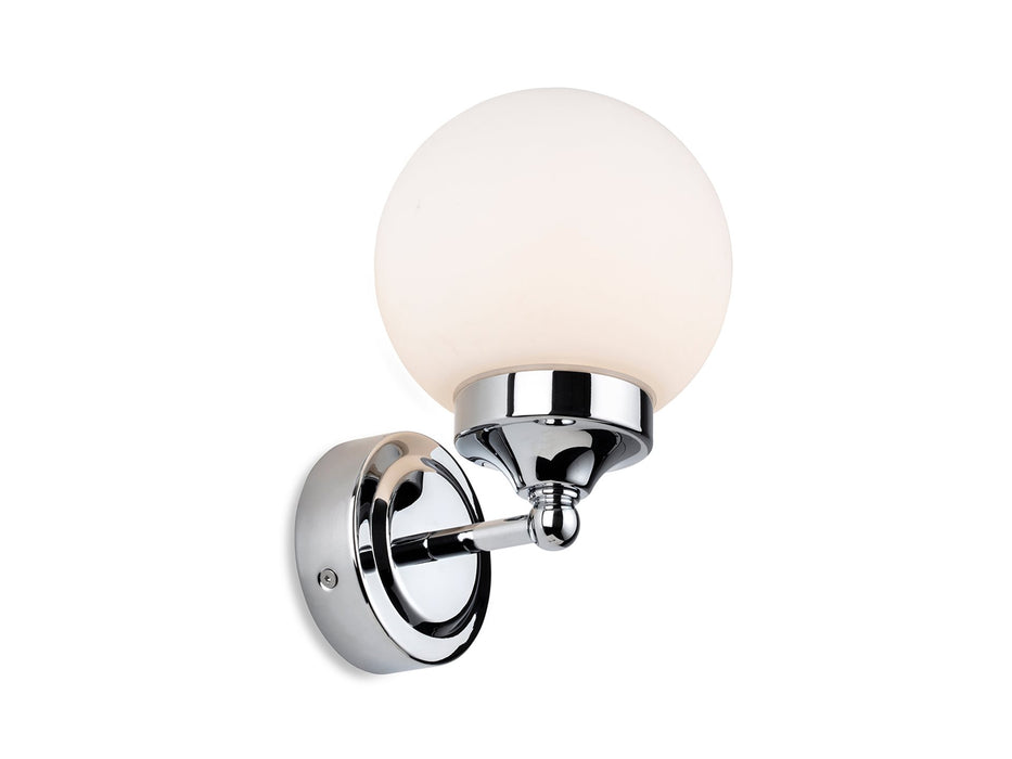 Louis Wall Light - Chrome with Opal White Glass