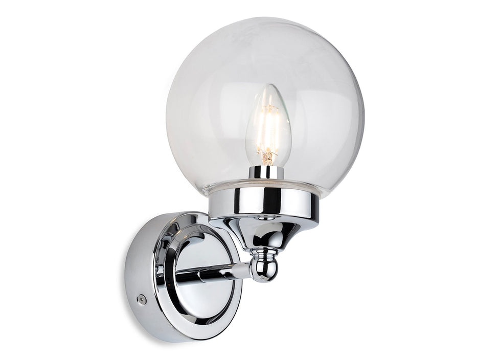 Oscar Wall Light - Chrome with Clear Glass