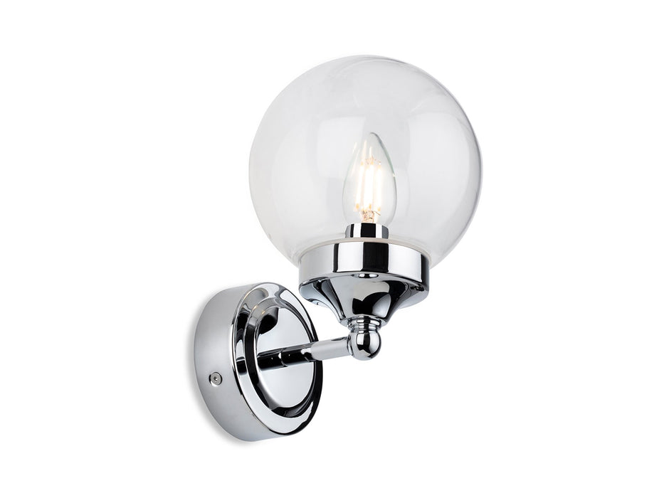 Oscar Wall Light - Chrome with Clear Glass