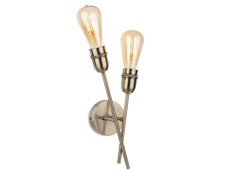 Leon 2 Light Wall - Antique Brass