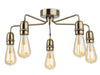 Leon 5 Light Flush Ceiling Fitting - Antique Brass