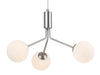 Montana 3 Light Fitting - Brushed Steel with Opal White Glass