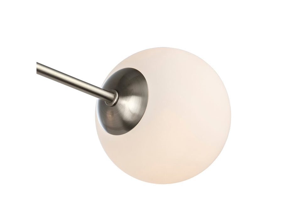 Montana 3 Light Fitting - Brushed Steel with Opal White Glass