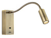 Clifton LED Flexi Wall Light with USB Port - Antique Brass