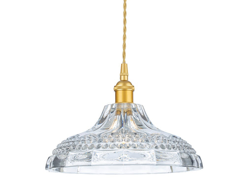 Wilshire Pendant - Satin Gold with Clear Decorative Glass