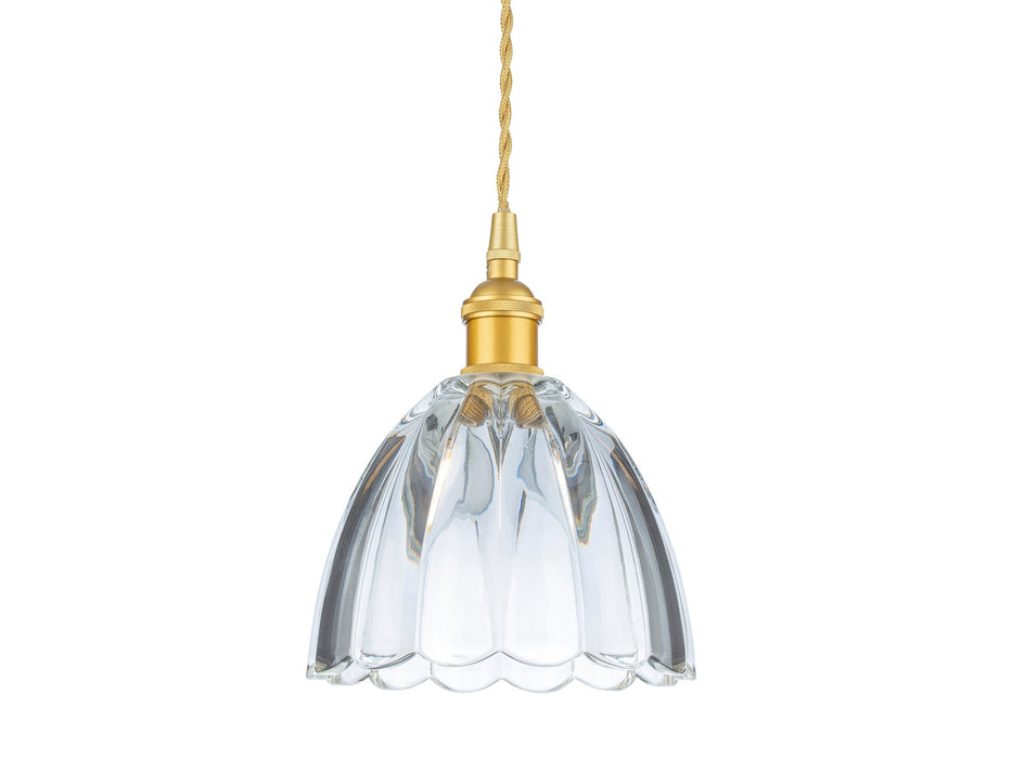 Wilshire Pendant - Satin Gold with Clear Decorative Glass