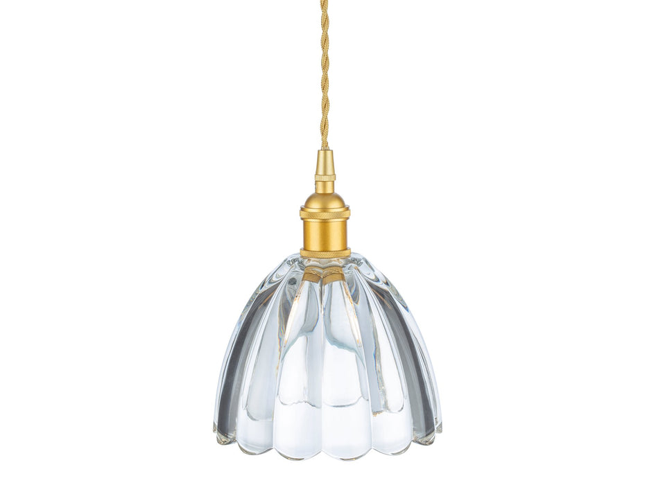 Wilshire Pendant - Satin Gold with Clear Decorative Glass