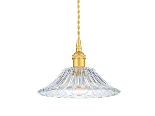 Wilshire Pendant - Satin Gold with Clear Decorative Glass