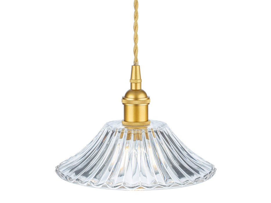 Wilshire Pendant - Satin Gold with Clear Decorative Glass