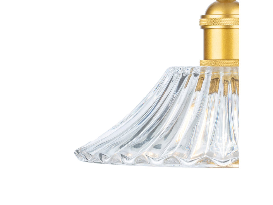 Wilshire Pendant - Satin Gold with Clear Decorative Glass