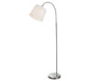 Tower Floor Lamp - Brushed Steel with Cream Shade 