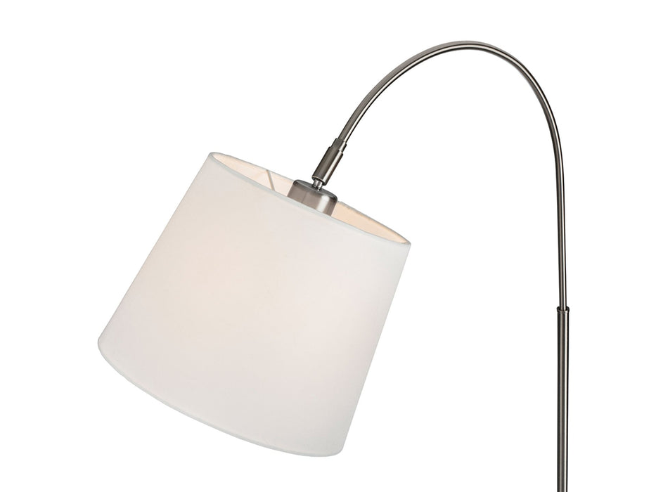 Tower Floor Lamp - Brushed Steel with Cream Shade