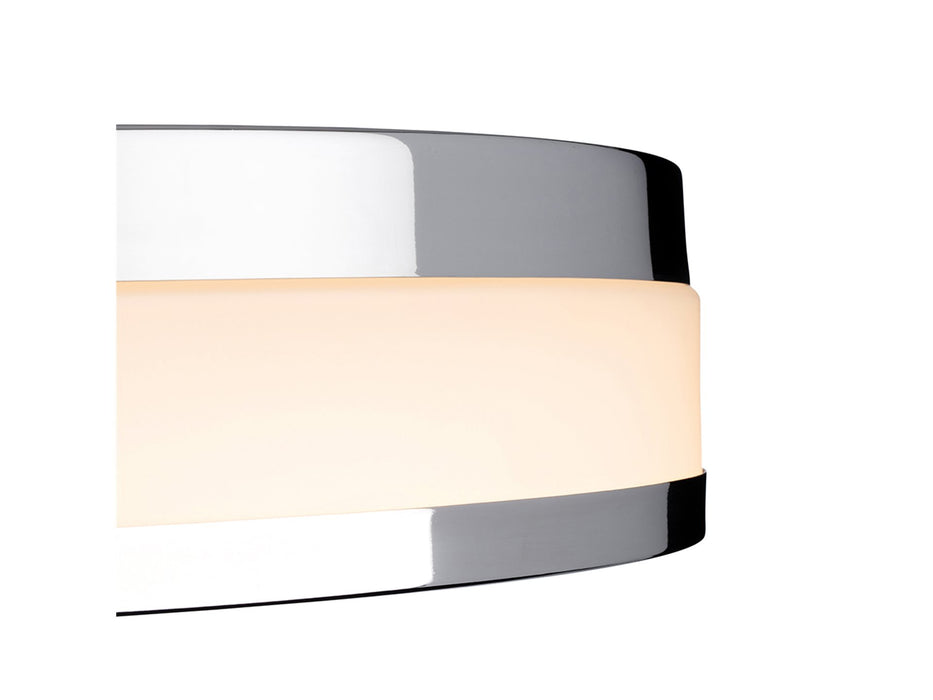 Marnie LED Flush Ceiling Fitting - Chrome with Opal White Glass - 220mm