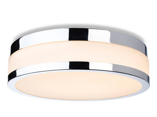 Marnie LED Flush Ceiling Fitting - Chrome with Opal White Glass - 290mm