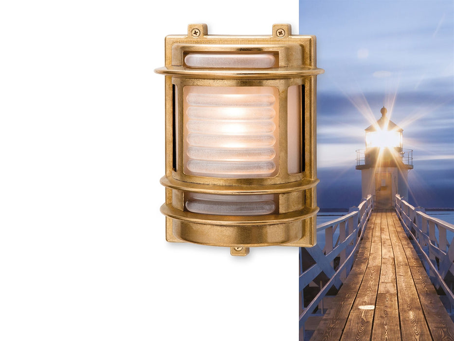 Nautic Wall Light - Brass with Frosted Glass