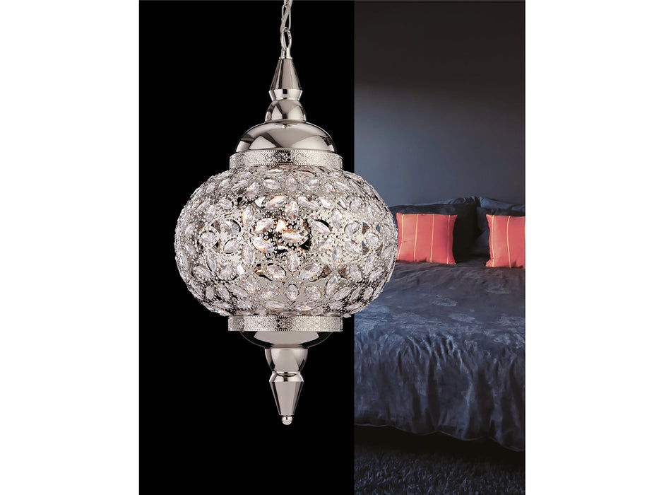 Taj Pendant - Chrome with Clear Acrylic