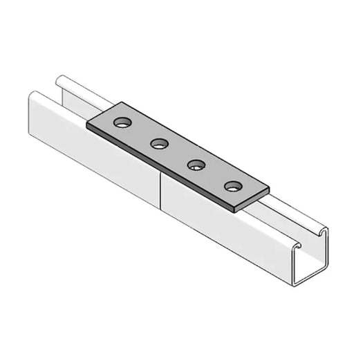 Channel Support Bracket Flat Straight 4 Hole Hot Dipped Galvanised [Pack=4]