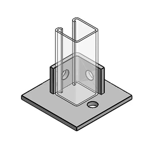 Channel Base Plate Hot Dipped Galvanised for 41 x 41mm Support Channel