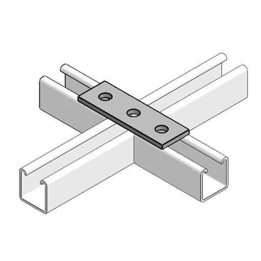 Channel Support Bracket Flat Straight 3 Hole Hot Dipped Galvanised [Pack=2]