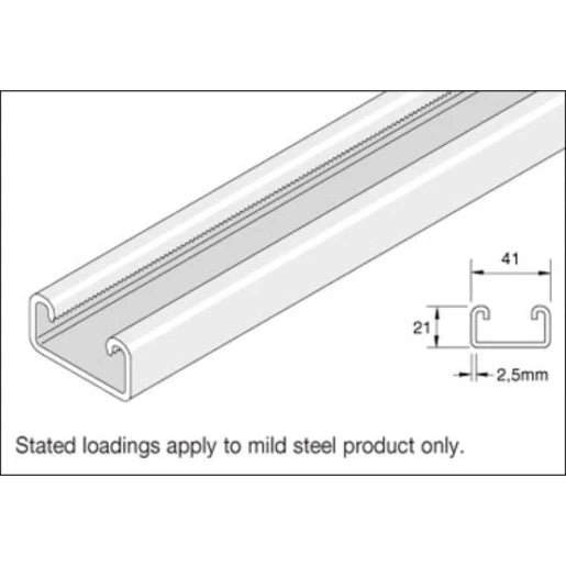 B Channel 21mm x 41mm Plain Pre Galvanised Steel {3Mtr}