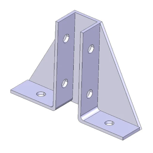 Channel Deluxe Gusseted Base Plate Hot Dipped Galvanised for 41 x 41mm Support Channel