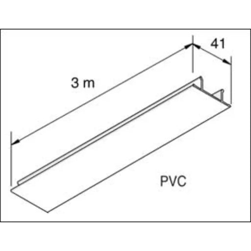 B Plastic Cover Strip White {3Mtr}