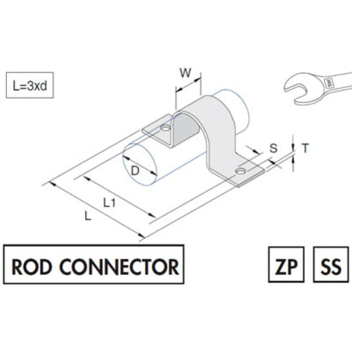 B M8 Threaded Rod Connector