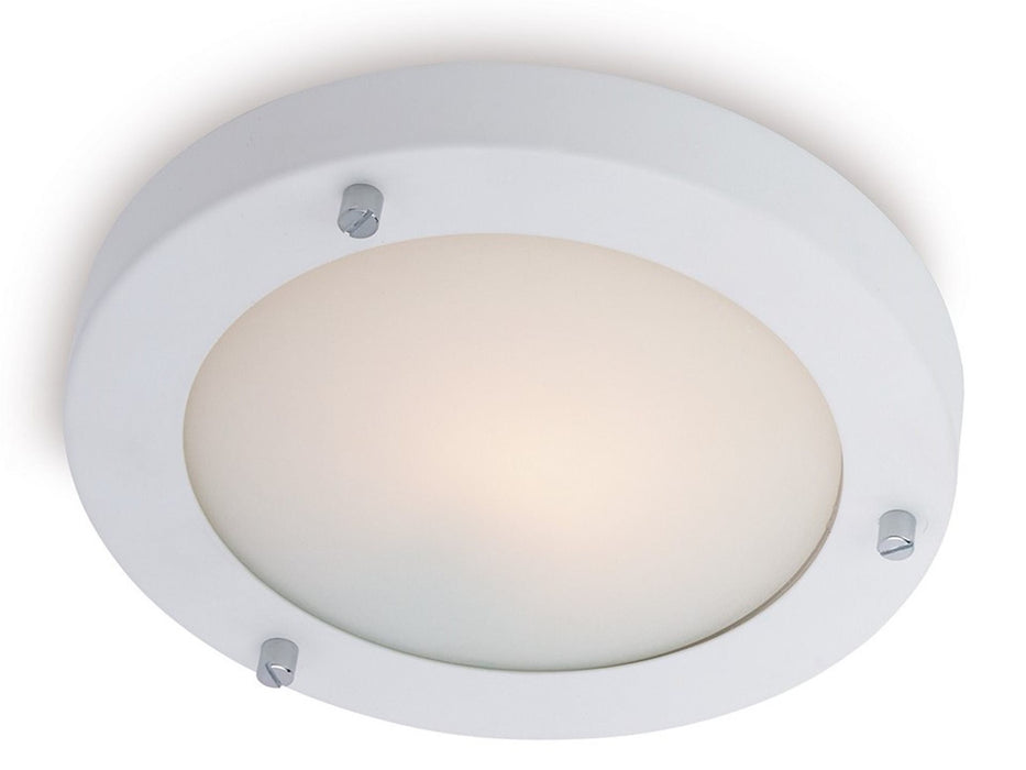 Rondo Wall / Flush Ceiling Fitting - Matt White with Opal Glass