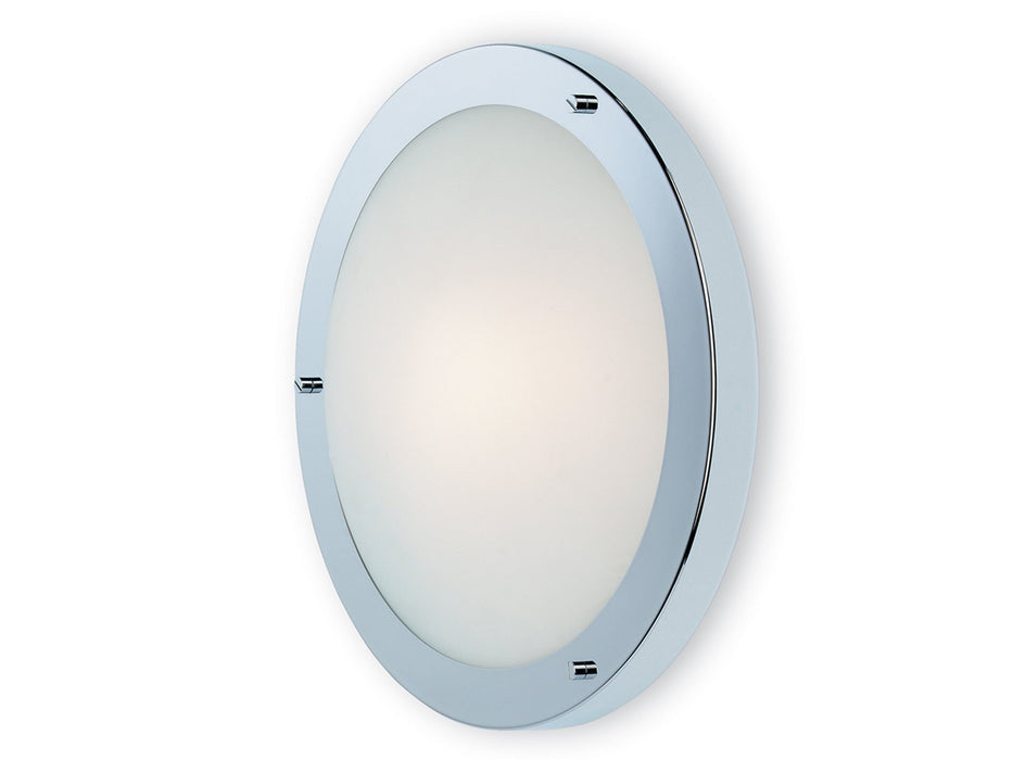 Rondo LED Flush Ceiling Fitting / Wall Light - Chrome  with Opal Glass