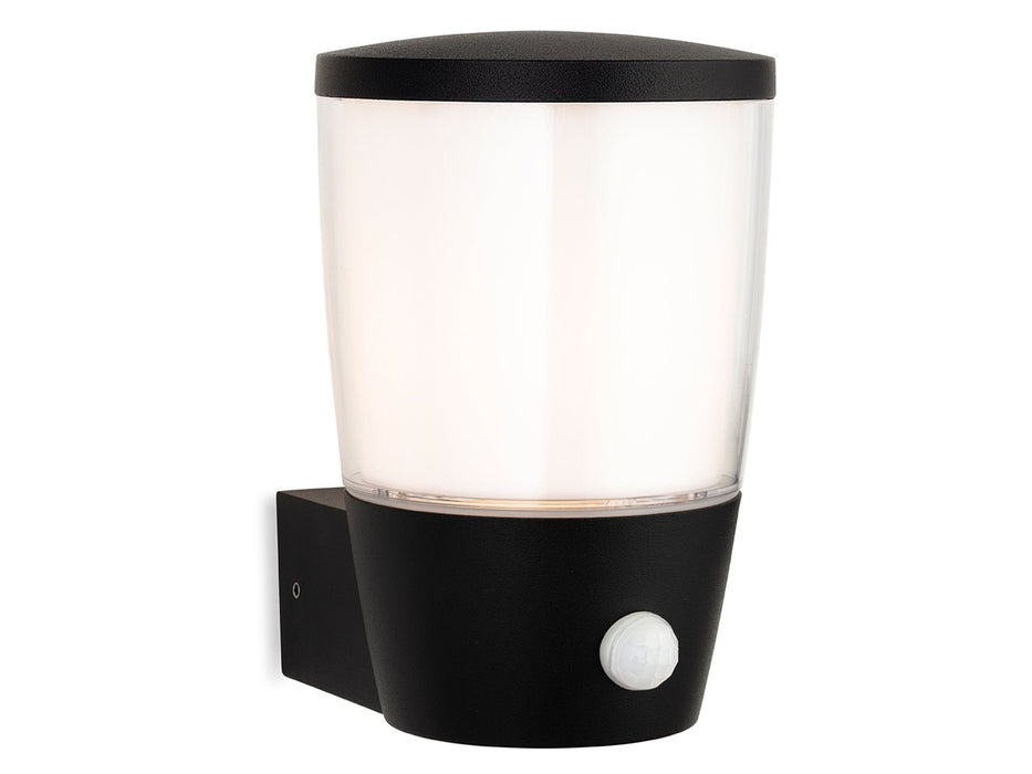 Forbes Wall Light with PIR - Black with Duplex Polycarbonate Diffuser