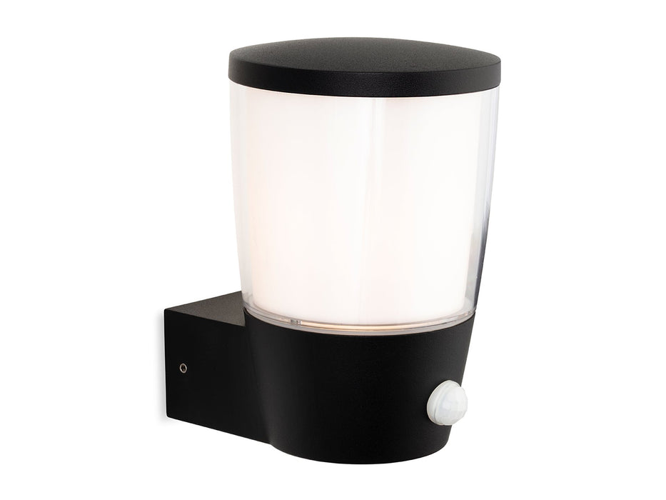 Forbes Wall Light with PIR - Black with Duplex Polycarbonate Diffuser