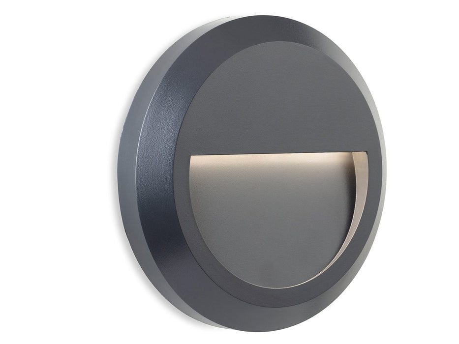 Enzo LED Resin Wall & Step Light - Round- Graphite