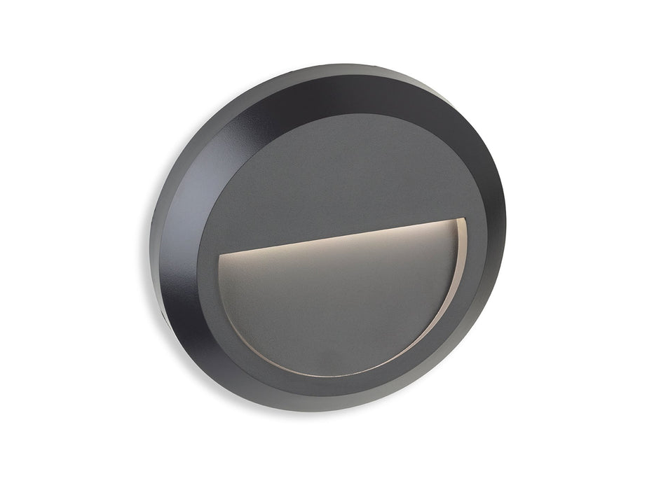 Enzo LED Resin Wall & Step Light - Round- Graphite