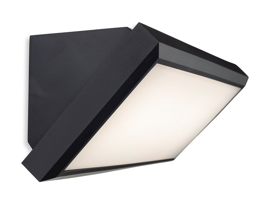 Nitro LED Resin Wall Light - Black with White Polycarbonate Diffuser - 265mm