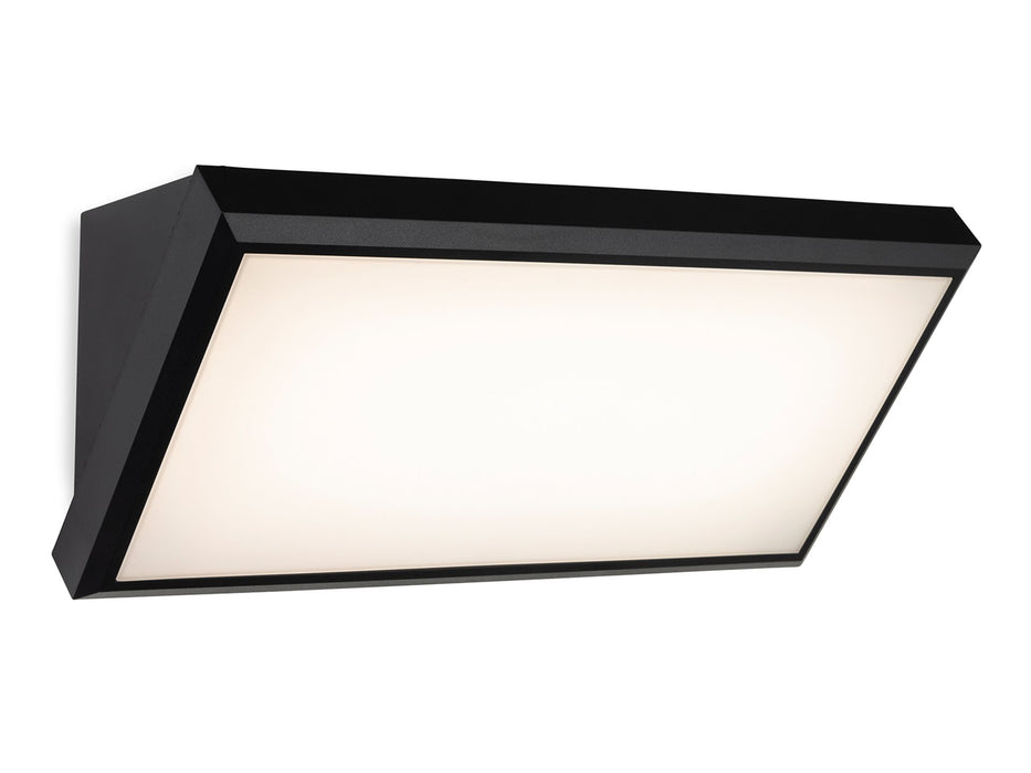 Nitro LED Resin Wall Light - Black with White Polycarbonate Diffuser - 320mm