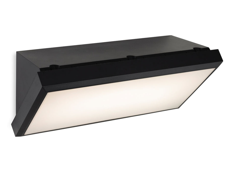 Nitro LED Resin Wall Light - Black with White Polycarbonate Diffuser - 320mm