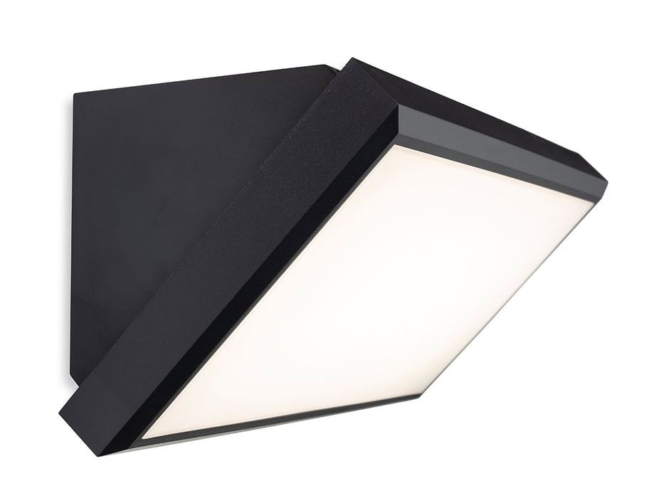 Nitro LED Resin Wall Light - Black with White Polycarbonate Diffuser - 320mm