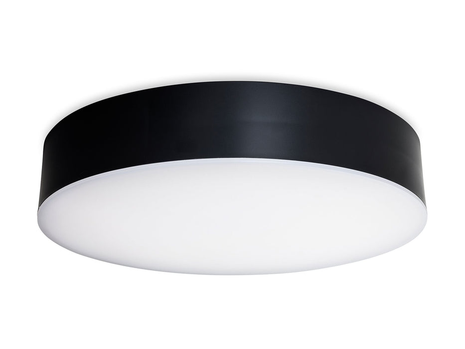 Glaze LED Resin Flush Ceiling Fitting  - Black with White Polycarbonate Diffuser