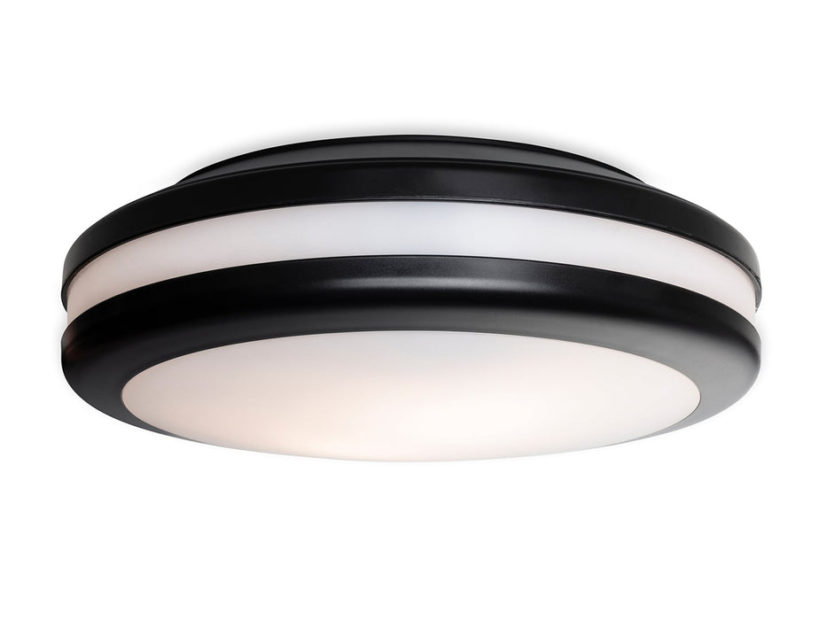 Style Resin Flush Ceiling Fitting  - Black with White Polycarbonate Diffuser