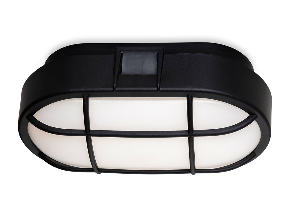 Lewis LED Resin Bulkhead - Oval - Black with White Polycarbonate Diffuser