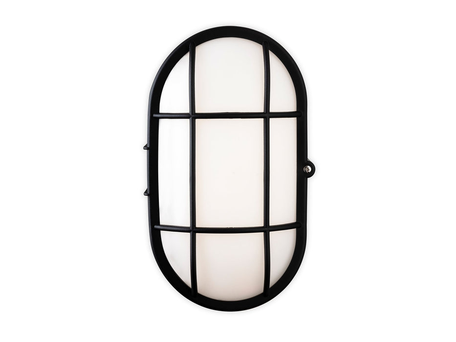 Lewis LED Resin Bulkhead - Oval - Black with White Polycarbonate Diffuser